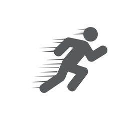 Running icon isolated on white background. running fast. Vector illustration