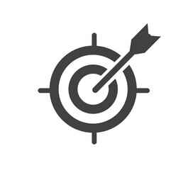 Target icon on white background. Mission icon. Symbol for web site and app ui. Vector illustration.