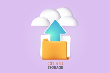 Cloud storage 3d vector concept symbol design.