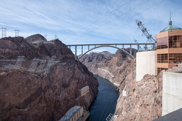 Hoover-Talsperre im Black Canyon / 
Hoover Damm / Hoover Dam / Staudamm