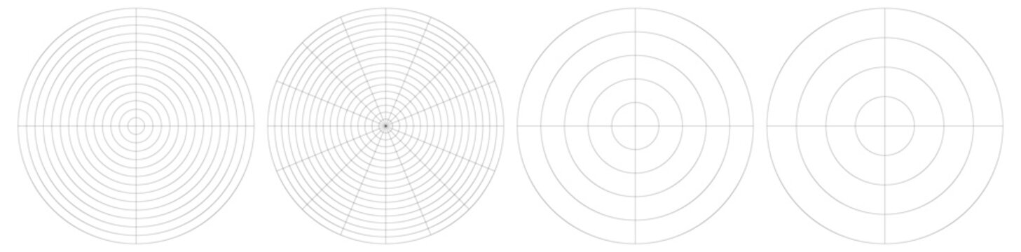 Polar, circular grid, mesh. Pie chart, graph element