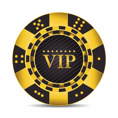 Casino VIP chip. Vetor illustration