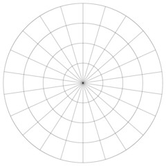 Polar, circular grid, mesh. Pie chart, graph element