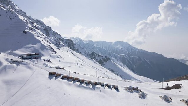 Yurt nomadic house and hotel complex in Kazakhstan Mountains