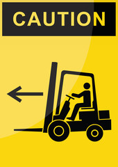 forklift truck sign on yellow