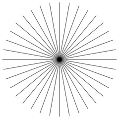 Converging radial, circular lines element