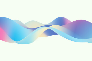 Elegant flow of holographic liquid gradient wave background. Abstract 3d rendering
