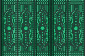 The fabric pattern uses geometric shapes. Beautiful green background, use to destroy the curtain, textile fabric pattern, bag cloth, repeating pattern