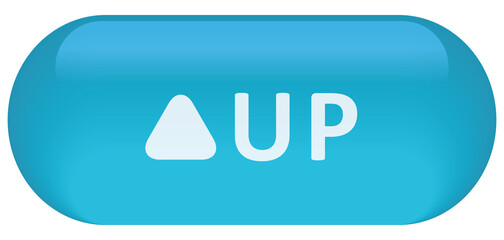 blue glossy icon button with up