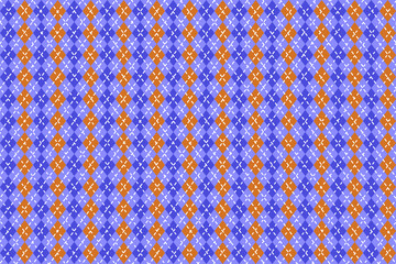 Digital design fabric pattern in various colors used in textiles.Embroidery designs are made from geometric shapes.