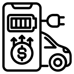 Obraz premium electric car payment icon