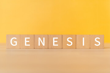 起源・創世記のイメージ｜「GENESIS」と書かれた積み木