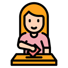 vote Color line icon