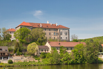 Fototapeta na wymiar Nelahozeves Chateau, look over Vltava river. Czech Republic.