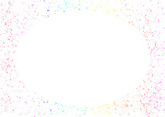 multicolored light oval frame with splashes