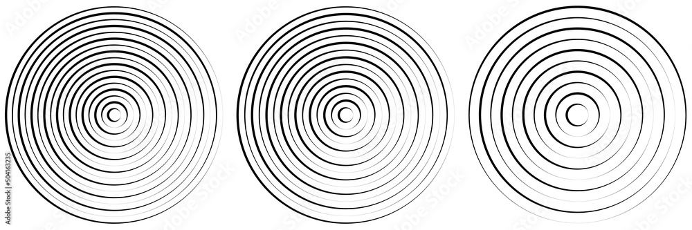 Poster converging radial, circular lines element