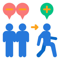 avoid negative flat icon