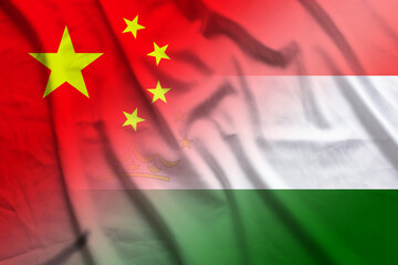 China and Tajikistan state flag international negotiation TJK CXR