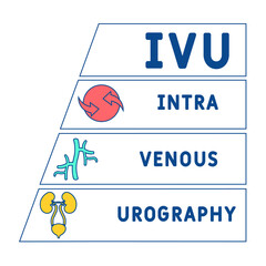 IVU intravenous urography acronym. business concept background.  vector illustration concept with keywords and icons. lettering illustration with icons for web banner, flyer, landing page