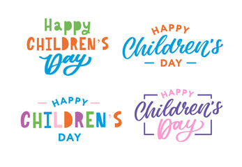 Happy Children's day. Holiday phrase. Hand drawn vector lettering.