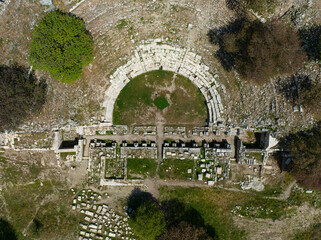 Teos Ancient City Drone Photo, Cittaslow City Seferihisar, Izmir Turkey