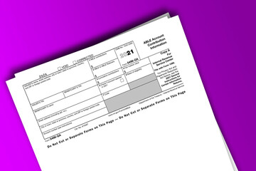 Obraz premium Form 5498-QA documentation published IRS USA 11.30.2020. American tax document on colored