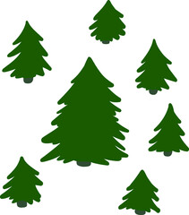 set of christmass trees