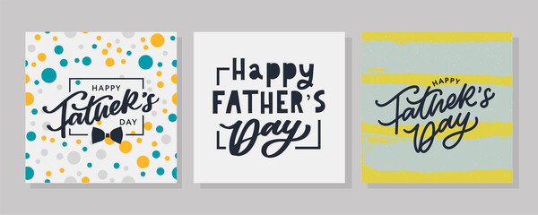 Happy Father's Day Calligraphy greeting card. Banner Vector illustration.