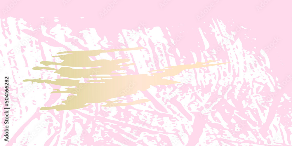 Poster abstract vector grunge patina effect pastel colored gold texture. isolated paint strokes under clipp