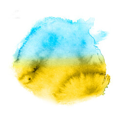 Ukraine yellow blue flag. Abstract watercolor background - 504166408