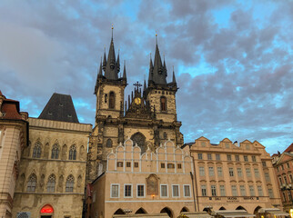 Fototapeta na wymiar Old town of Prague with Church of Our Lady before Tyn, Czech Republic