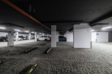 new large clean underground parking for transport