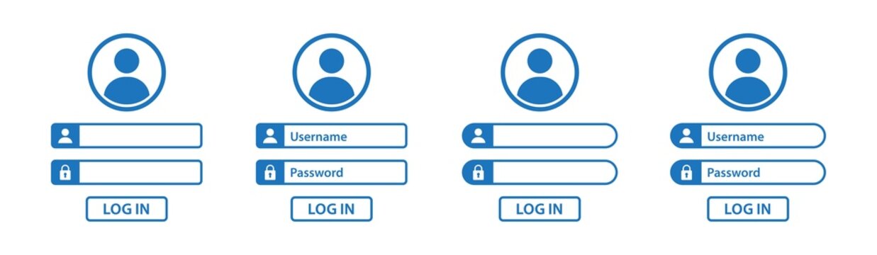 Log in Form Account with User name and Password Icon, Vector Illustration
