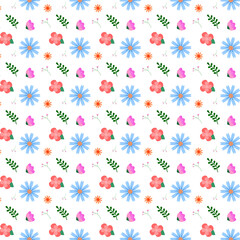 Obraz premium gentle and cute pattern with flowers in pastel colors