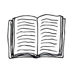 Vector book clipart. Hand drawn school illustration. For print, web, design, decor, logo.