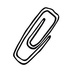 Vector paper clip clipart. Hand drawn office supplies illustration. For print, web, design, decor, logo.