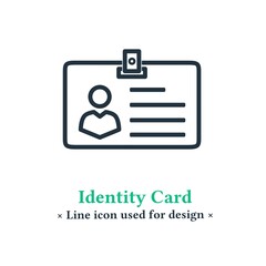 Vector identity card icon isolated on a white background.  identity card symbols, badges for web and mobile applications.