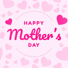 Happy Mother's Day seamless pattern background texture. Vector illustration with heart shape seamless pattern. Best mom ever greeting card. Vector symbols of love in shape of heart for greeting.