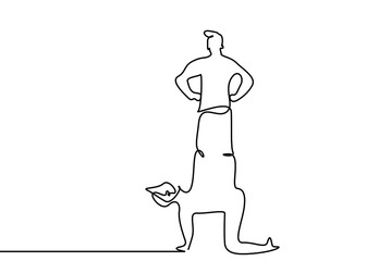 egotistical bad boss enslaving the employee. an executive steps on someone's back.