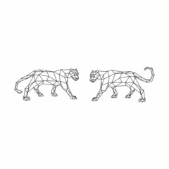 cheetah  leopard  panther modern logo outline vector