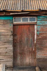 Door of an old wooden house