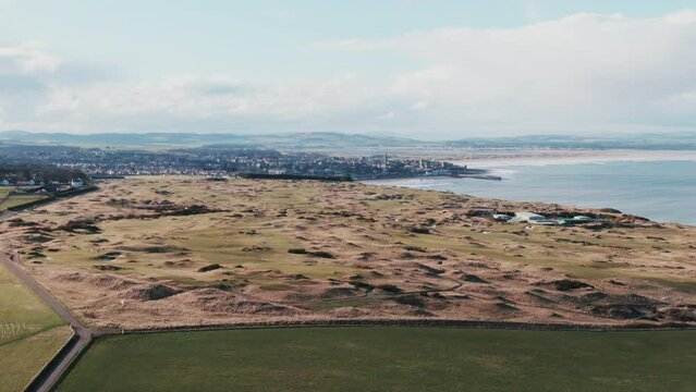 Cityscape of St Andrews, Scotland on a sunny day