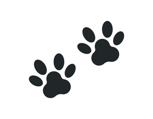 Fototapeta na wymiar Animal Tracks, cats or dogs paw icon. Vector illustration.
