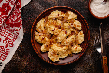 Dumplings, filled with mashed potatoes.