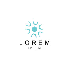 Fototapeta premium Neuron logo or nerve cell logo with concept vector illustration template.