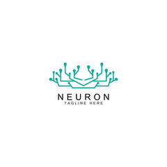 Neuron logo or nerve cell logo with concept vector illustration template.