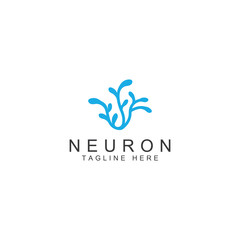 Neuron logo or nerve cell logo with concept vector illustration template.