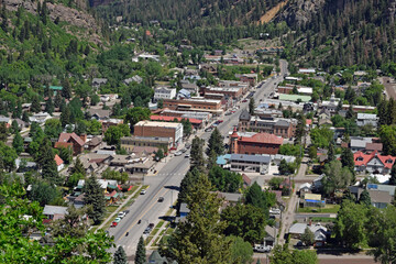 Fototapeta premium Aerial View of historic town Of Silverton , Colorado