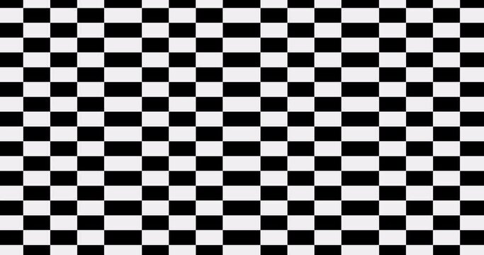 Abstract black and white checkered background. Geometric pattern with visual distortion effect. Optical illusion.