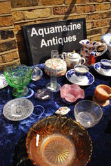 antique market in London, England, 2009